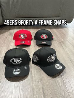 NFL new era San Francisco 49ers black white, black red, red and blacked out chrome 9forty a frame SnapBack hats