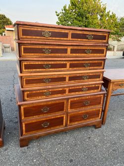 Tall unique stackable wood dresser