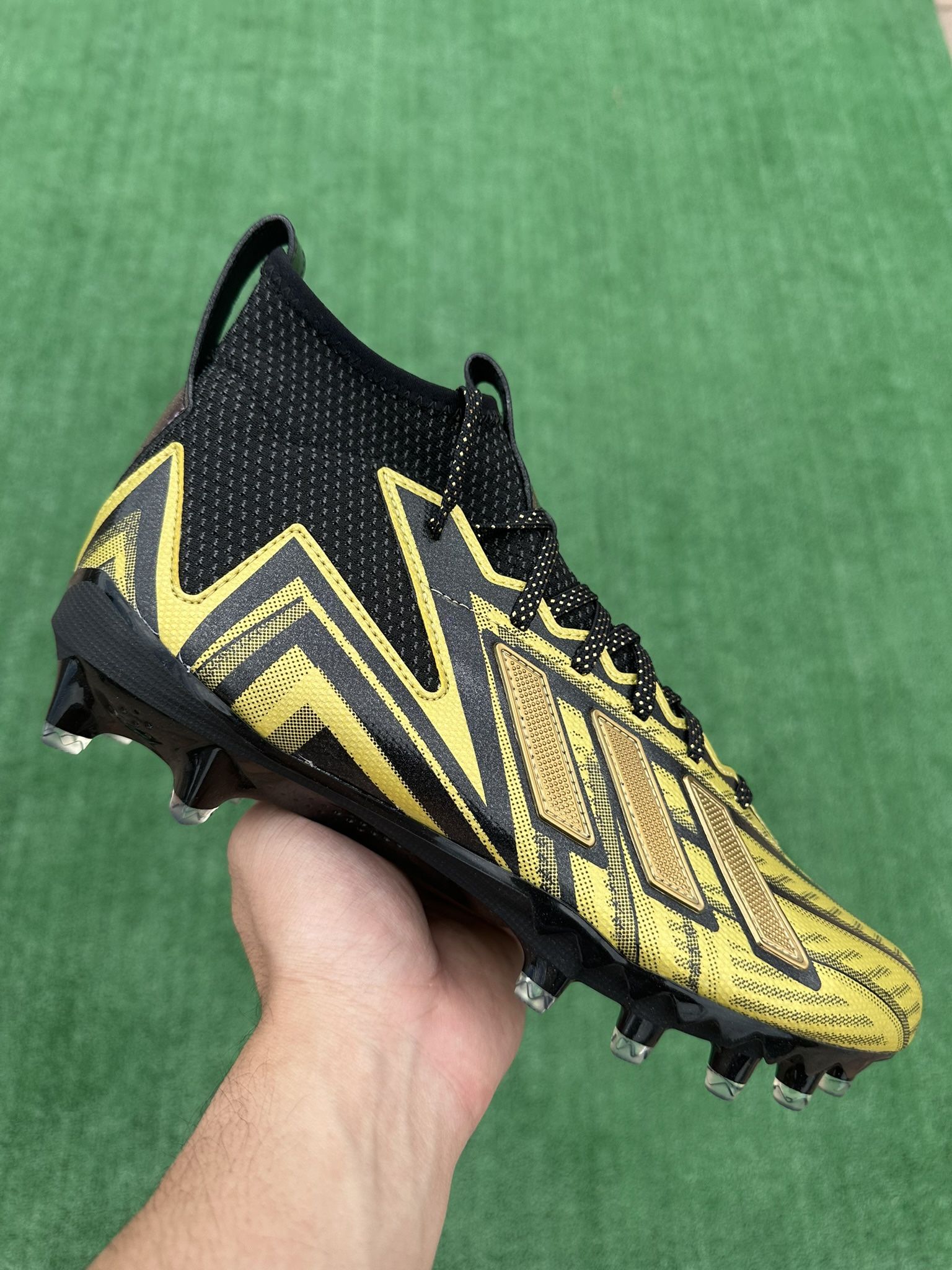 ADIDAS FREAK 23 MID “BLACK / GOLD” FOOTBALL CLEATS (Size 9.5, Men’s)