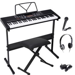  61-Key Full Size Electronic Keyboard Piano w/Built-in Speakers