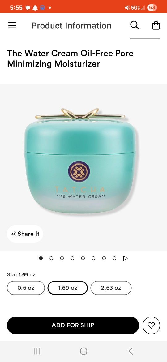 Tatcha The Water Cream Moisturizer