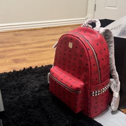 Red MCM Backpack 