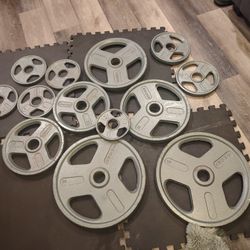 Delivery Available - Olympic Weights 2 Inch Hole 252 Pounds Total 