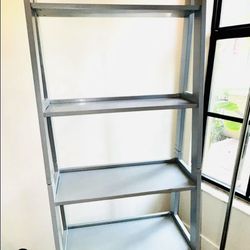 5 Tier Grey Wood Ladder Book Shelf