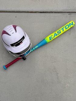 Softball bat and helmet bundle