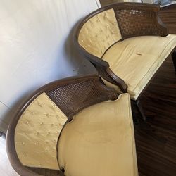 Pair Of Antique Rattan Chairs