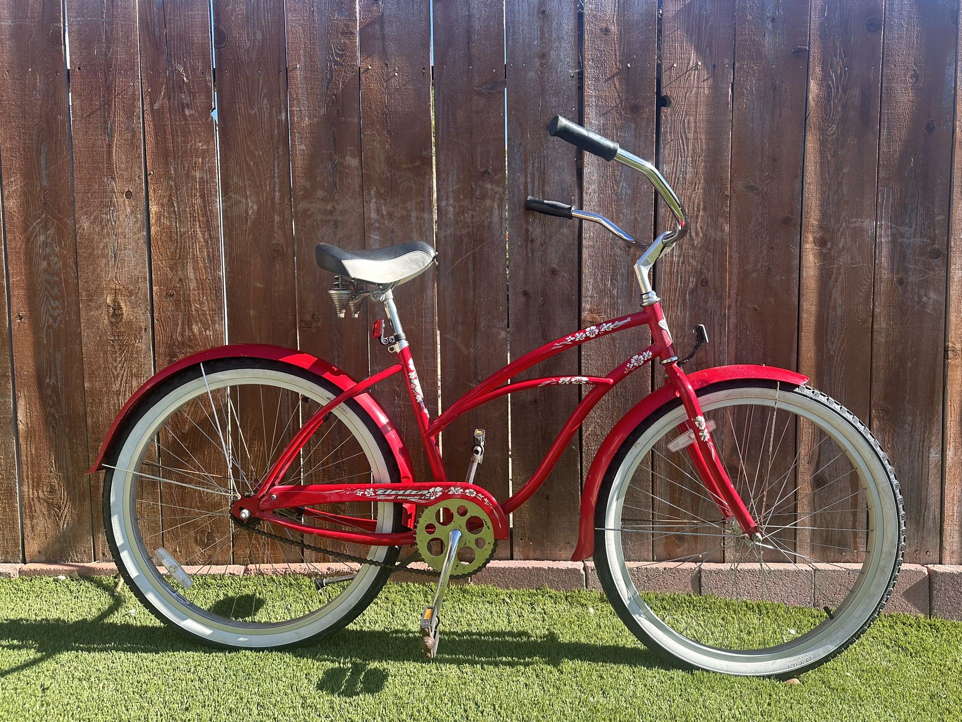 XMas Special.  Electra Hawaii Model. Womens 26 inch Beach Cruiser Bicycle. Cherry Red color. 
