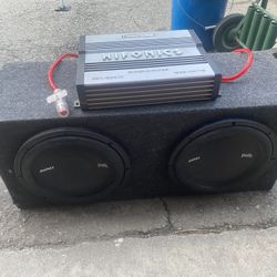2 10 Inch Polk Audio Sub And 1300 Watts Hifonics Amp