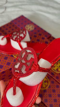 Tory Burch Miller Crystal Sandals Red