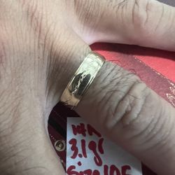 14K Solid Gold Man Wedding Band 3.1Gr Size 10.5