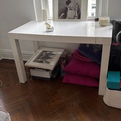 West Elm Parsons Desk White Lacquer