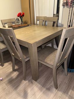table with six chairs