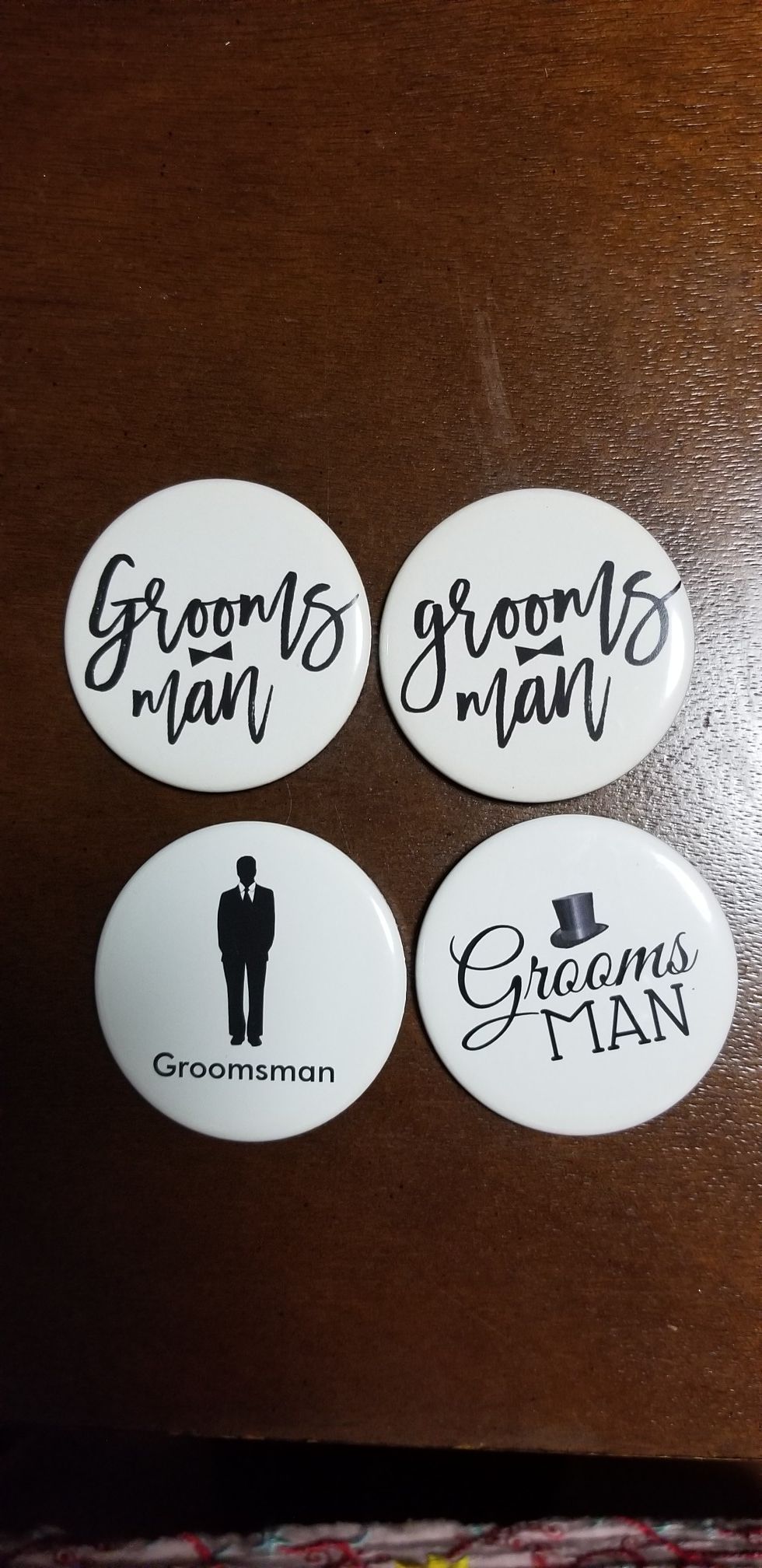 Grooms man buttons