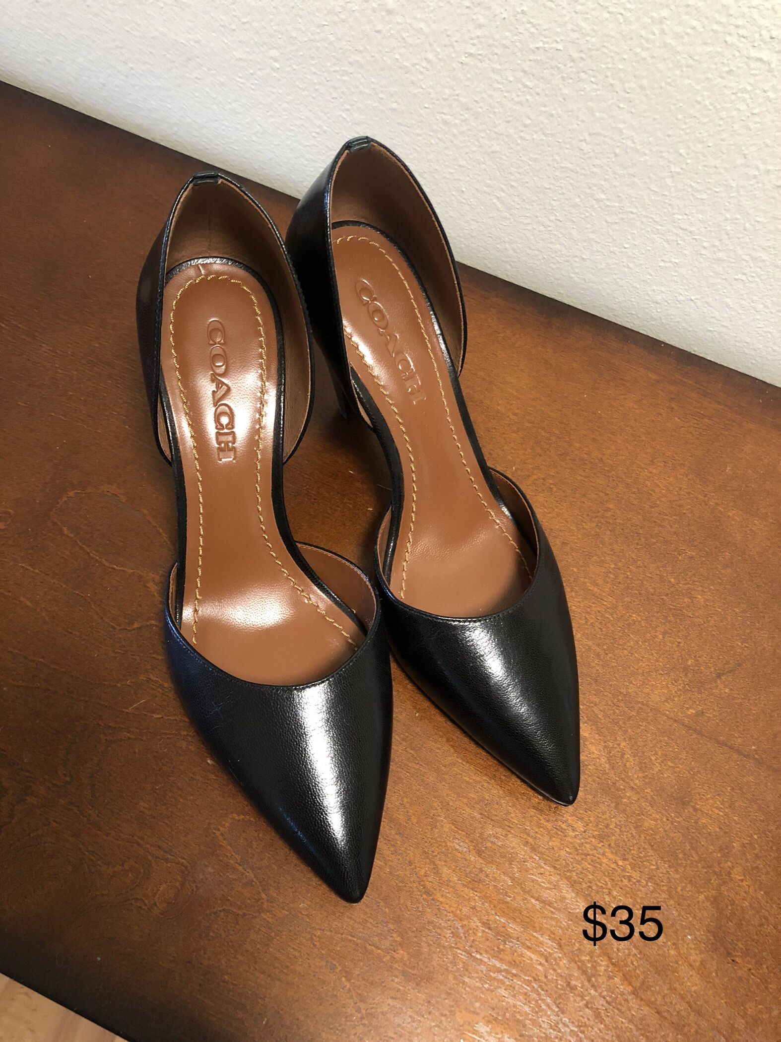 Zapatos Marca Coach Con Tacón ..Black Coah Shoes Pumps