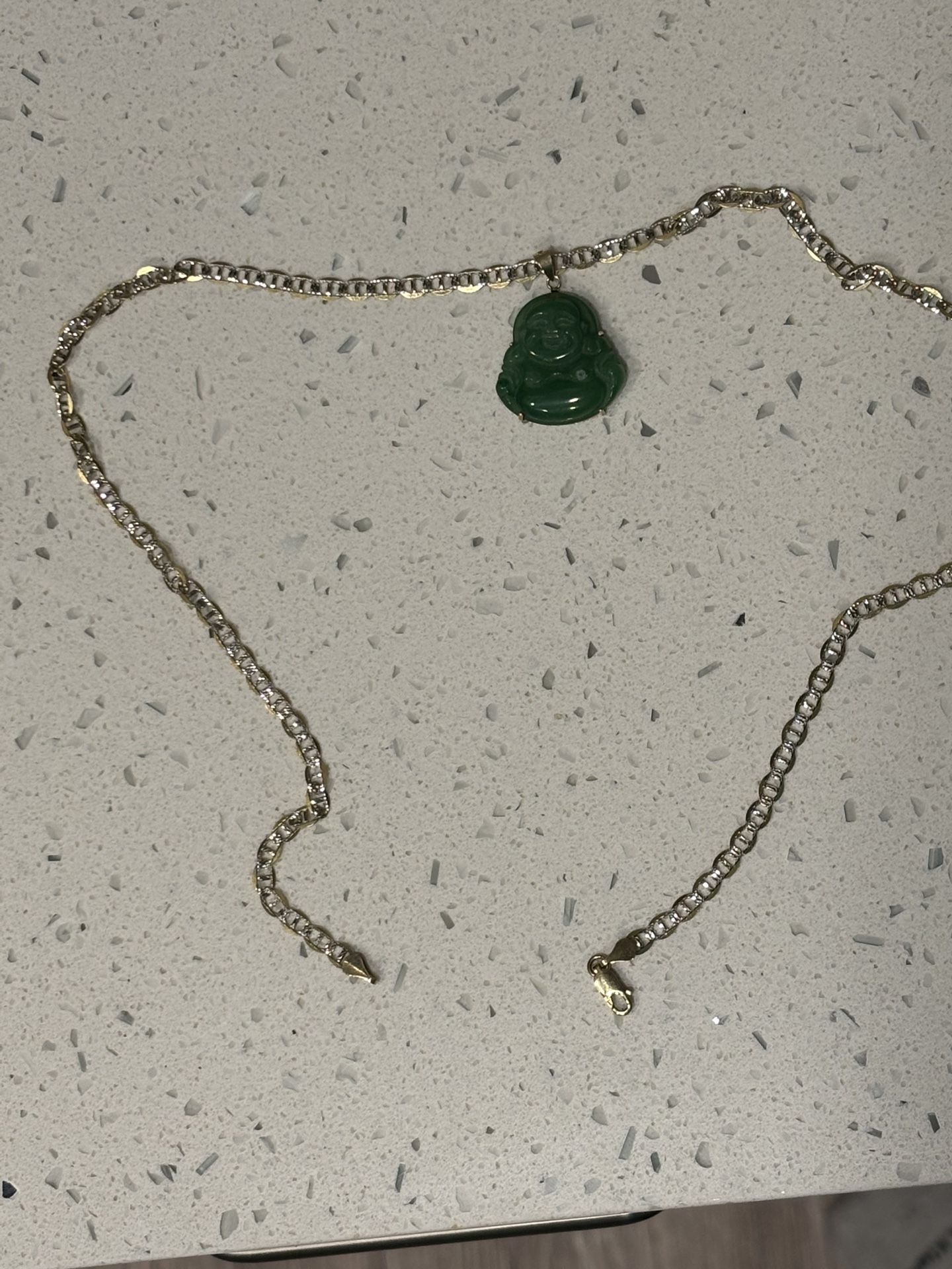 Gucci, Cut Gold Necklace With Jade Buddha