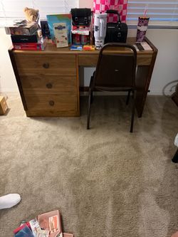 Free Vintage Wood Dresser and Desk Set