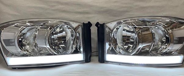 LA Zona Auto Parts 2006 to 2009 Dodge Ram Headlights Luces Micas Calaveras Faros Focos Luz Light Chrome Cromada DRL