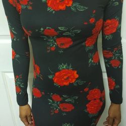 Fashionova Dress, long sleeve dress, fitted dress, flower dress, sexy dress