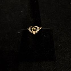 14k Yellow Gold 15 Ring 