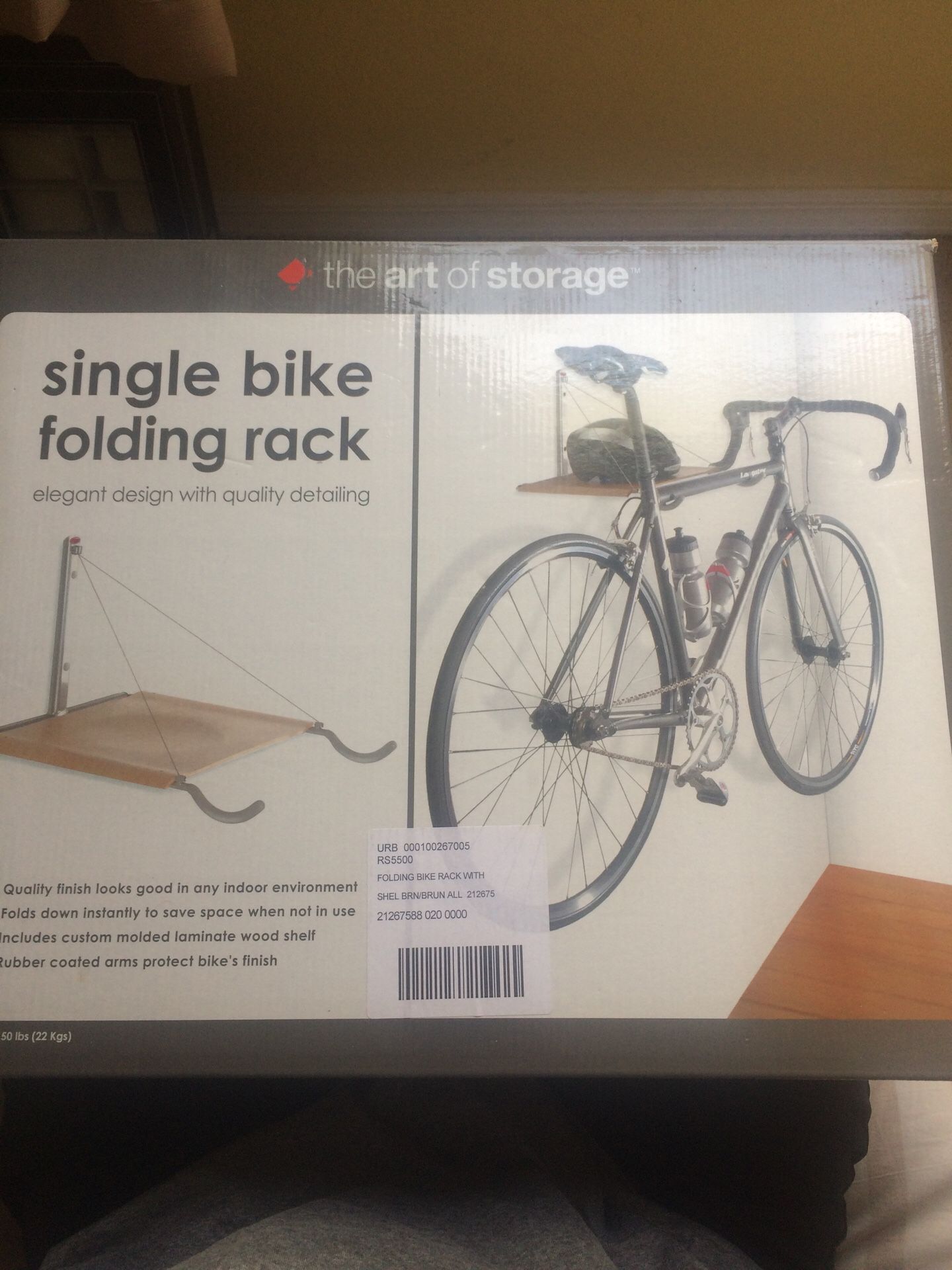 Single bike folding rack