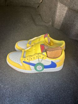 Nike Air Jordan 1 Low Sneakers Yellow Blue