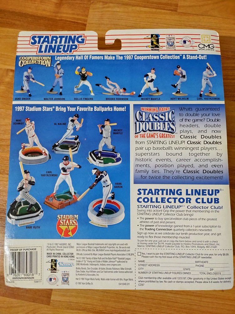 1997 Starting Lineup Classic Doubles Hank Aaron & Jackie Robinson 