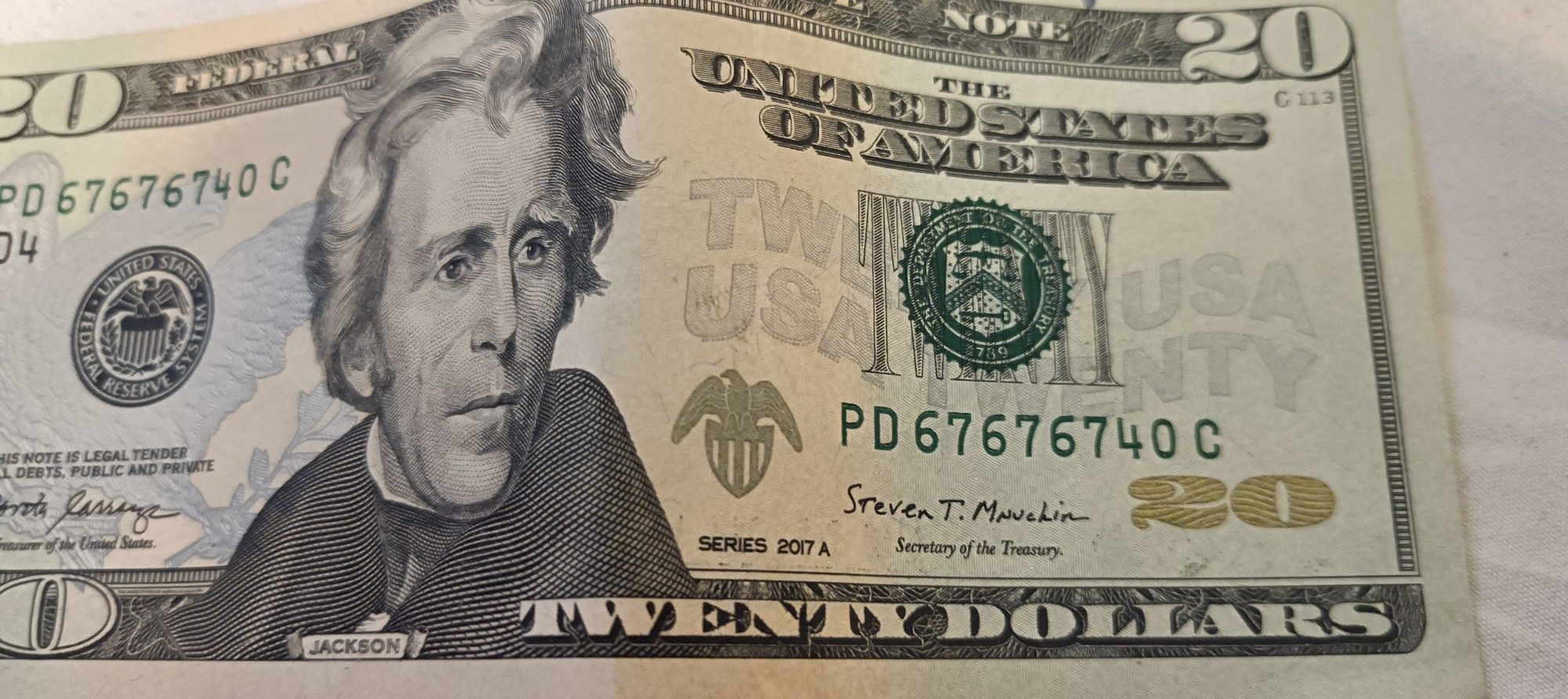 20 Dollar Bill 2017 A