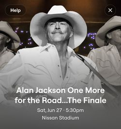 Alan jackson last concert ticket!