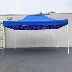 (NEW) $155 Heavy-Duty 10x15 FT Outdoor Ez Pop Up Canopy Party Tent Instant Shades w/ Carry Bag (White, Blue)
