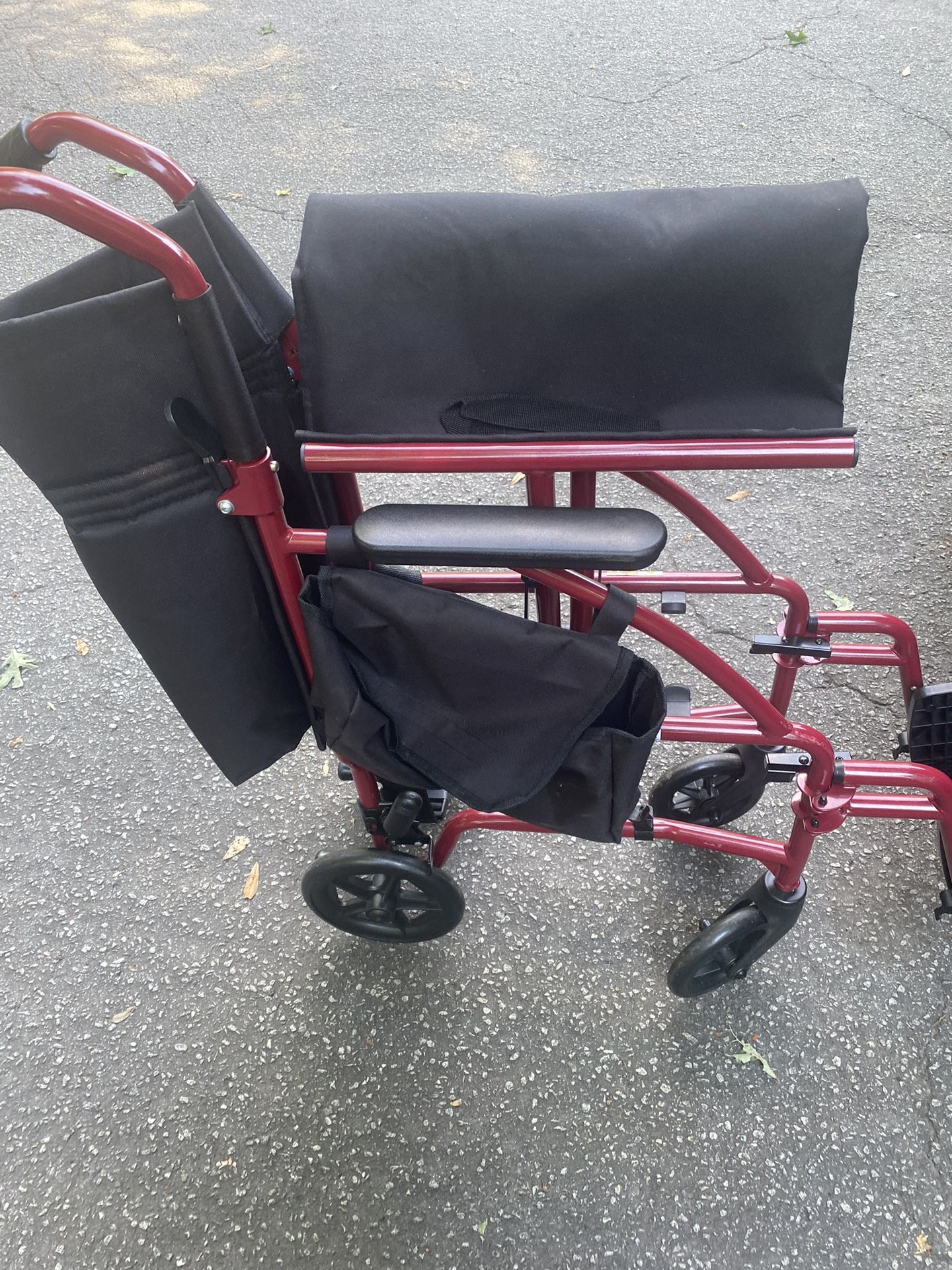 Walgreens Ultra Light 19” Seat Width Transport Wheelchair With Storage
