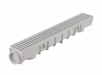 NDS Pro Series 5 in. x 40 in. Channel Drain and Grate Kit with End Outlet