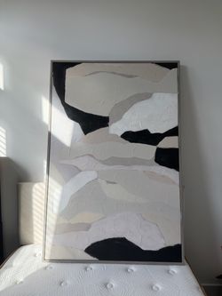 Large Framed Textured Abstract Wall Art – 48” × 60”