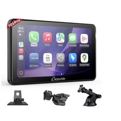 Carpuride W701 Pro Portable Apple CarPlay Android Auto, 7 Inch Touch Screen, Wireless Car Radio Stereo Mirror Link, Bluetooth GPS, RV SUV Truck