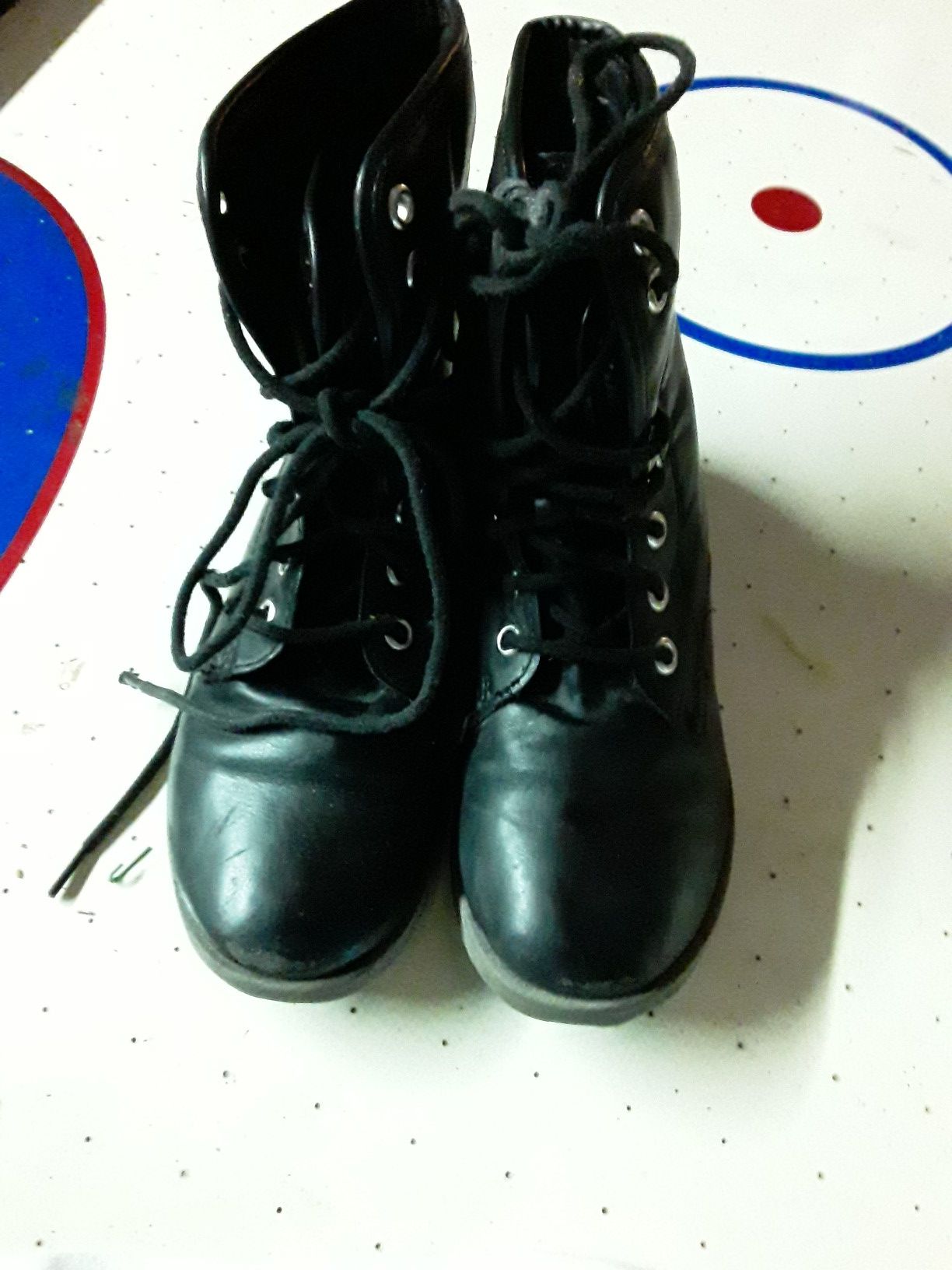 GIRLS SZ 2 ROCK & CANDY BLACK LEATHER BOOTS