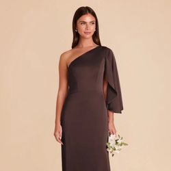 Matte Satin Espresso Brown Dress (Small)