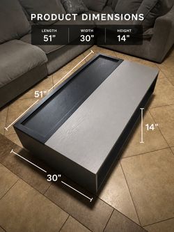 Modern Lift-Top Coffee Table w/ Storage & Drawers – 51”