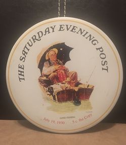 The Saturday Evening Post Gone Fishing Tin Tray - By Norman