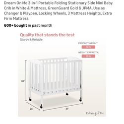 Dream On Me Mini Portable Crib 