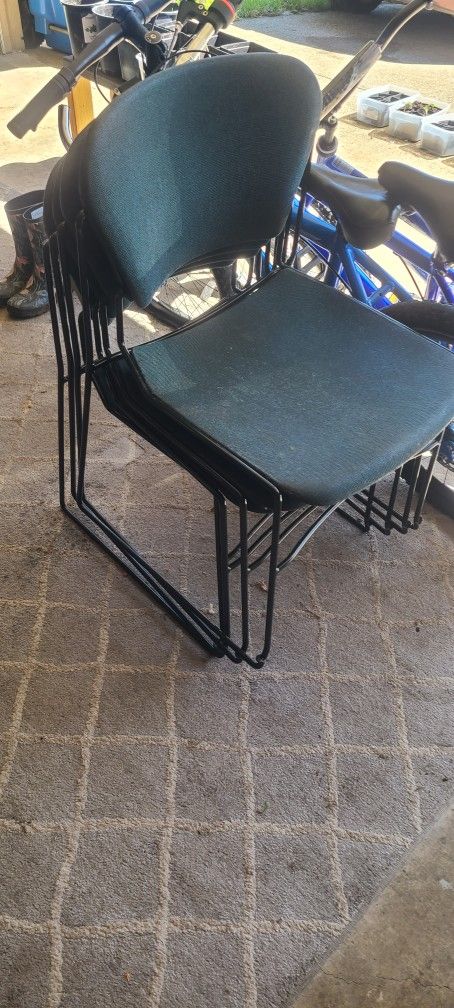Metal Stackable Chairs (8 Total)