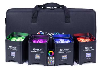 ColorKey CKU-6234 Case MobilePar Pro HEX 6 & Battery RGBAW-UV LED - 4-Pack