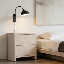 VividVibe Washed White Oak Nightstands (Set of 2) Brand new