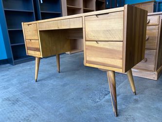 WALTER OF WABASH Bolig MCM Wooden Natural Finish Vanity Desk