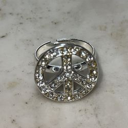 Stackable Peace Sign Ring Size 8