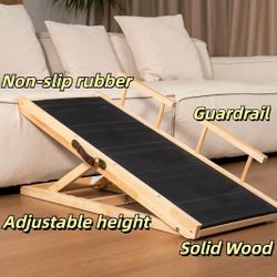 Dog Ramp for Bed Adjustable Collapsible, Side Stable