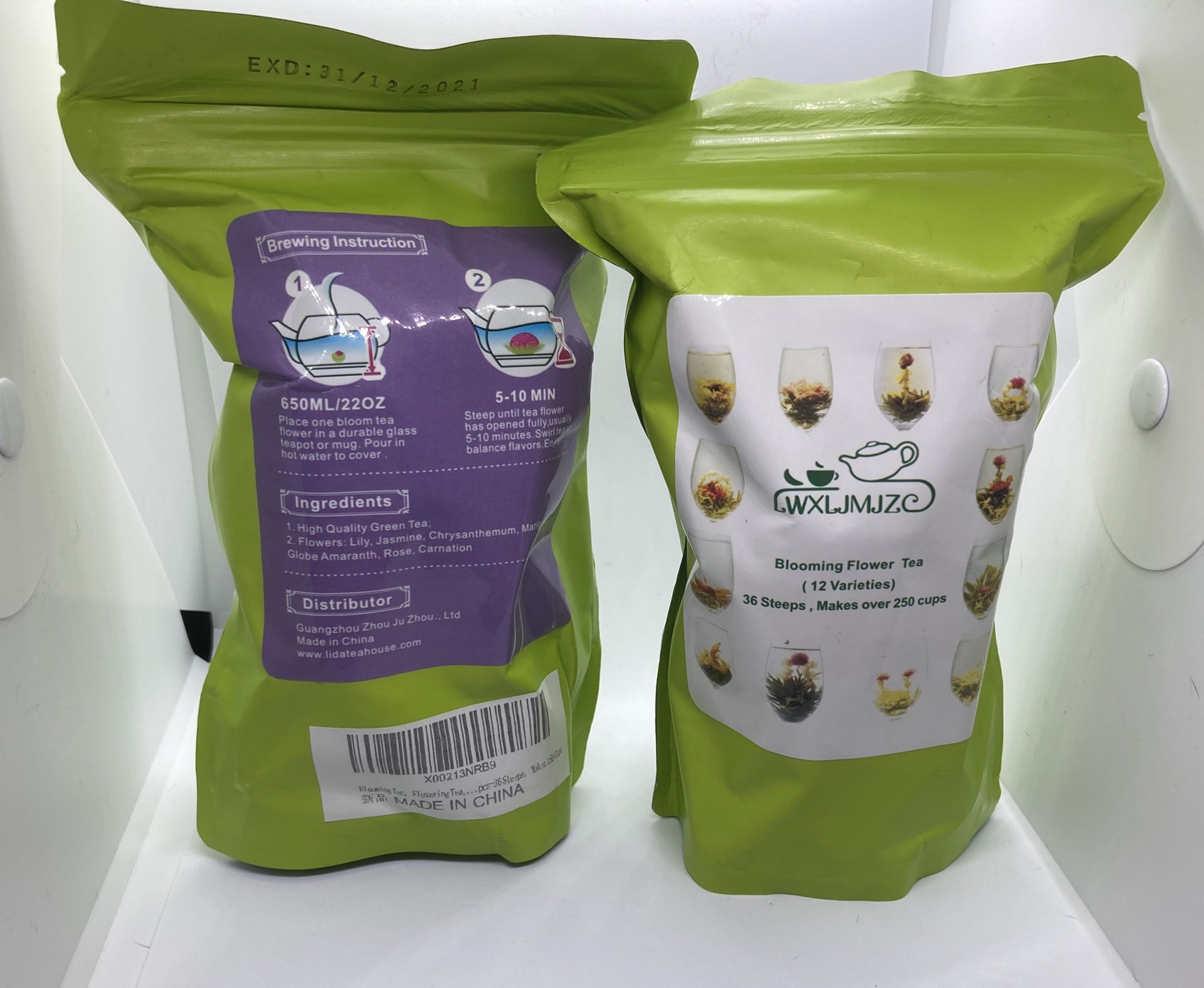 Blooming flower tea 12 varieties 36 steeps, makes over 250 cups