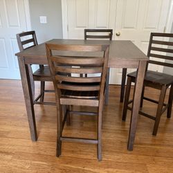 Solid Wood Table Kitchen Tall Bar 