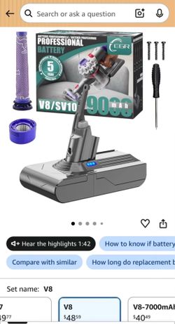Dyson V6 Replacement Battery – New