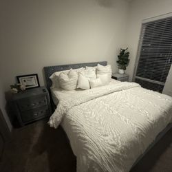 King Size Bed Frame And Two Night Stands 