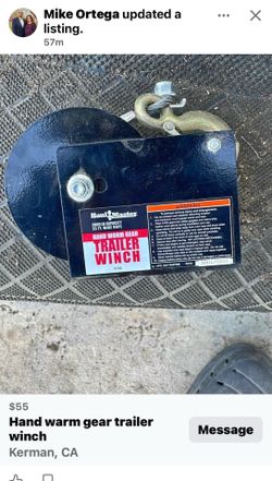 Hand warm gear trailer winch