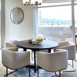 White & Brass Dining/Accent Chairs (4)